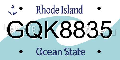 GQK8835 Rhode Island License Plate