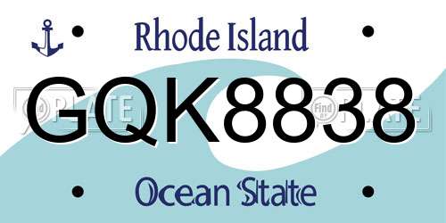 GQK8838 Rhode Island License Plate
