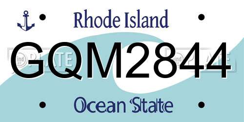 GQM2844 Rhode Island License Plate
