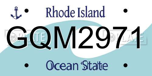GQM2971 Rhode Island License Plate