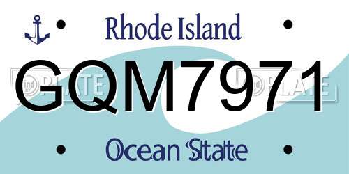 GQM7971 Rhode Island License Plate