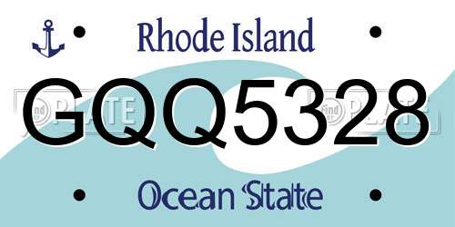 GQQ5328 Rhode Island License Plate