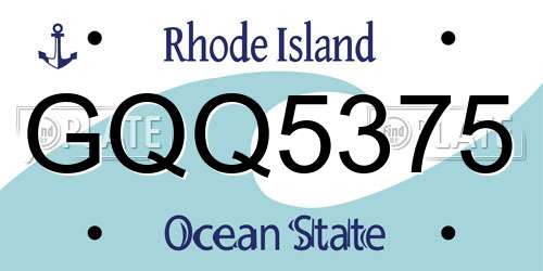 GQQ5375 Rhode Island License Plate