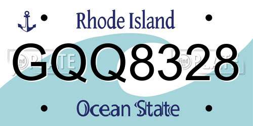 GQQ8328 Rhode Island License Plate