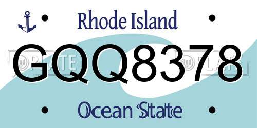 GQQ8378 Rhode Island License Plate
