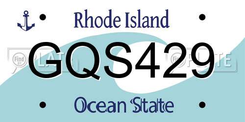 GQS429 Rhode Island License Plate