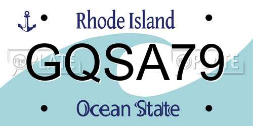 GQSA79 Rhode Island License Plate