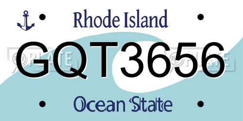 GQT3656 Rhode Island License Plate