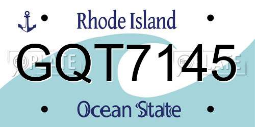 GQT7145 Rhode Island License Plate
