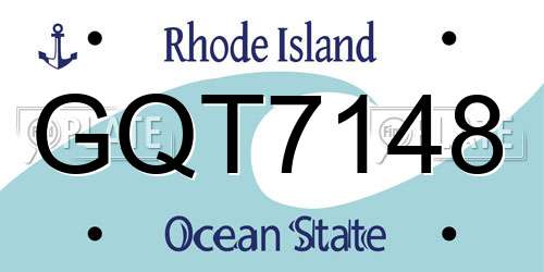 GQT7148 Rhode Island License Plate
