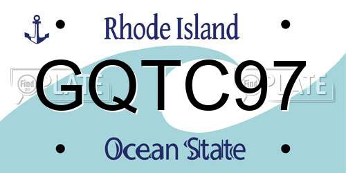 GQTC97 Rhode Island License Plate
