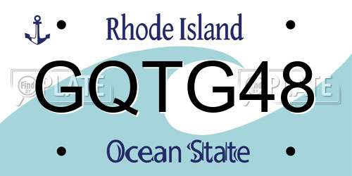 GQTG48 Rhode Island License Plate