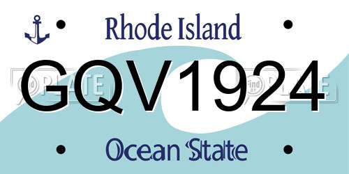 GQV1924 Rhode Island License Plate