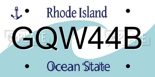 GQW44B Rhode Island License Plate