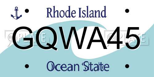 GQWA45 Rhode Island License Plate
