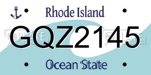 GQZ2145 Rhode Island License Plate