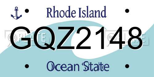GQZ2148 Rhode Island License Plate