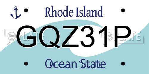 GQZ31P Rhode Island License Plate