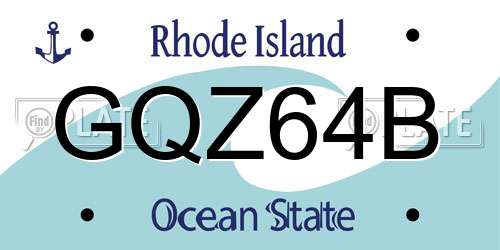GQZ64B Rhode Island License Plate