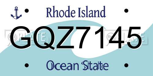 GQZ7145 Rhode Island License Plate