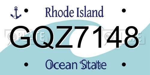 GQZ7148 Rhode Island License Plate