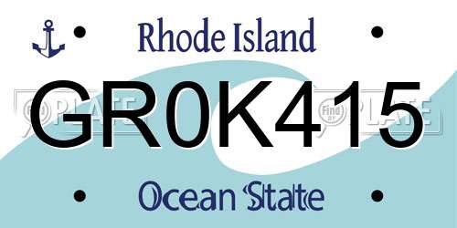 GR0K415 Rhode Island License Plate