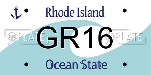 GR16 Rhode Island License Plate