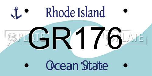 GR176 Rhode Island License Plate