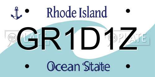 GR1D1Z Rhode Island License Plate