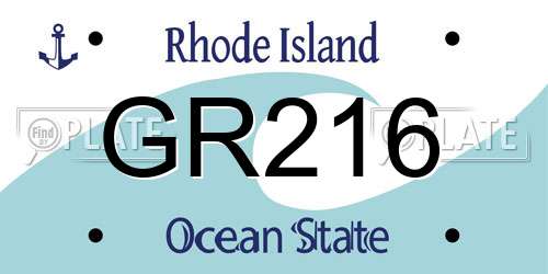 GR216 Rhode Island License Plate