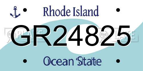 GR24825 Rhode Island License Plate