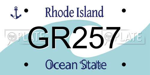 GR257 Rhode Island License Plate