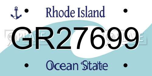 GR27699 Rhode Island License Plate