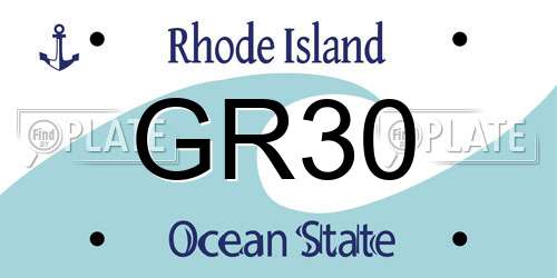 GR30 Rhode Island License Plate