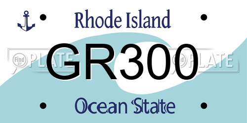 GR300 Rhode Island License Plate