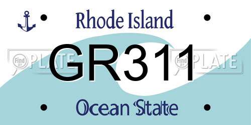 GR311 Rhode Island License Plate