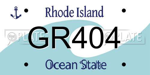 GR404 Rhode Island License Plate