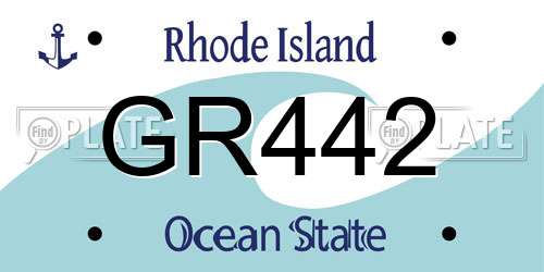 GR442 Rhode Island License Plate