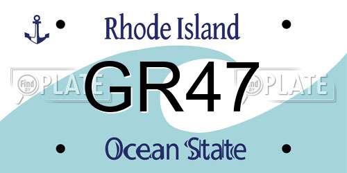 GR47 Rhode Island License Plate