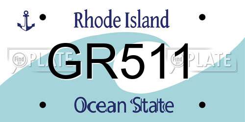 GR511 Rhode Island License Plate
