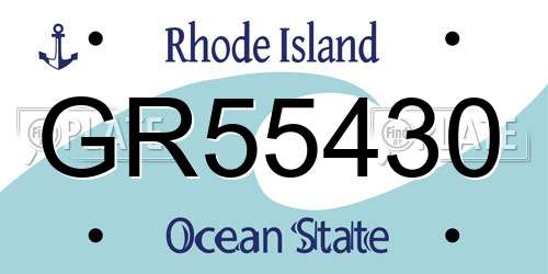 GR55430 Rhode Island License Plate