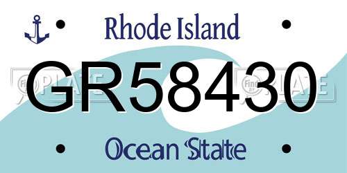 GR58430 Rhode Island License Plate