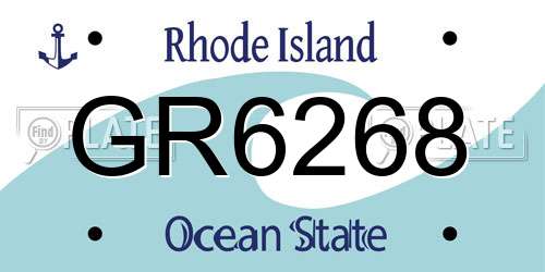 GR6268 Rhode Island License Plate