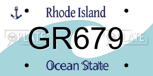 GR679 Rhode Island License Plate