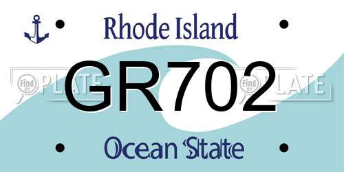 GR702 Rhode Island License Plate