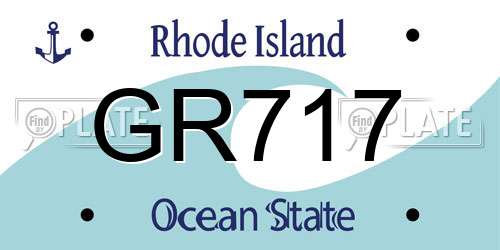 GR717 Rhode Island License Plate