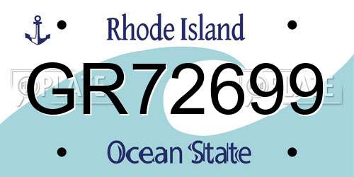GR72699 Rhode Island License Plate