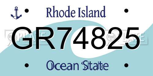 GR74825 Rhode Island License Plate