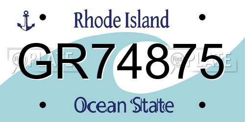 GR74875 Rhode Island License Plate