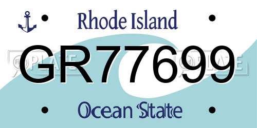 GR77699 Rhode Island License Plate